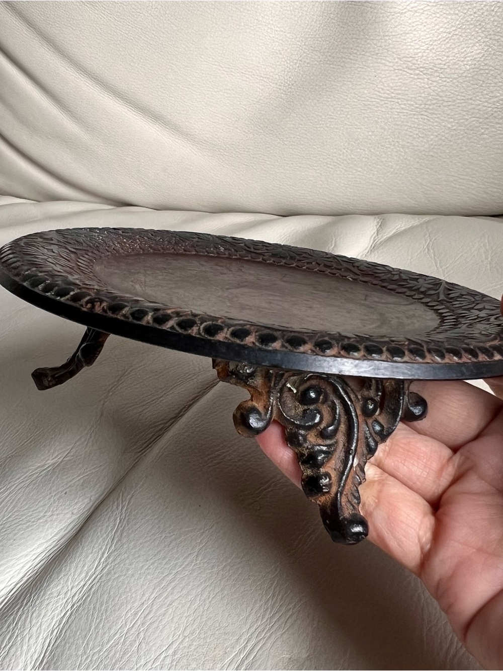 Ornate Metal Display Stand in Antique Bronze